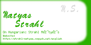 matyas strahl business card